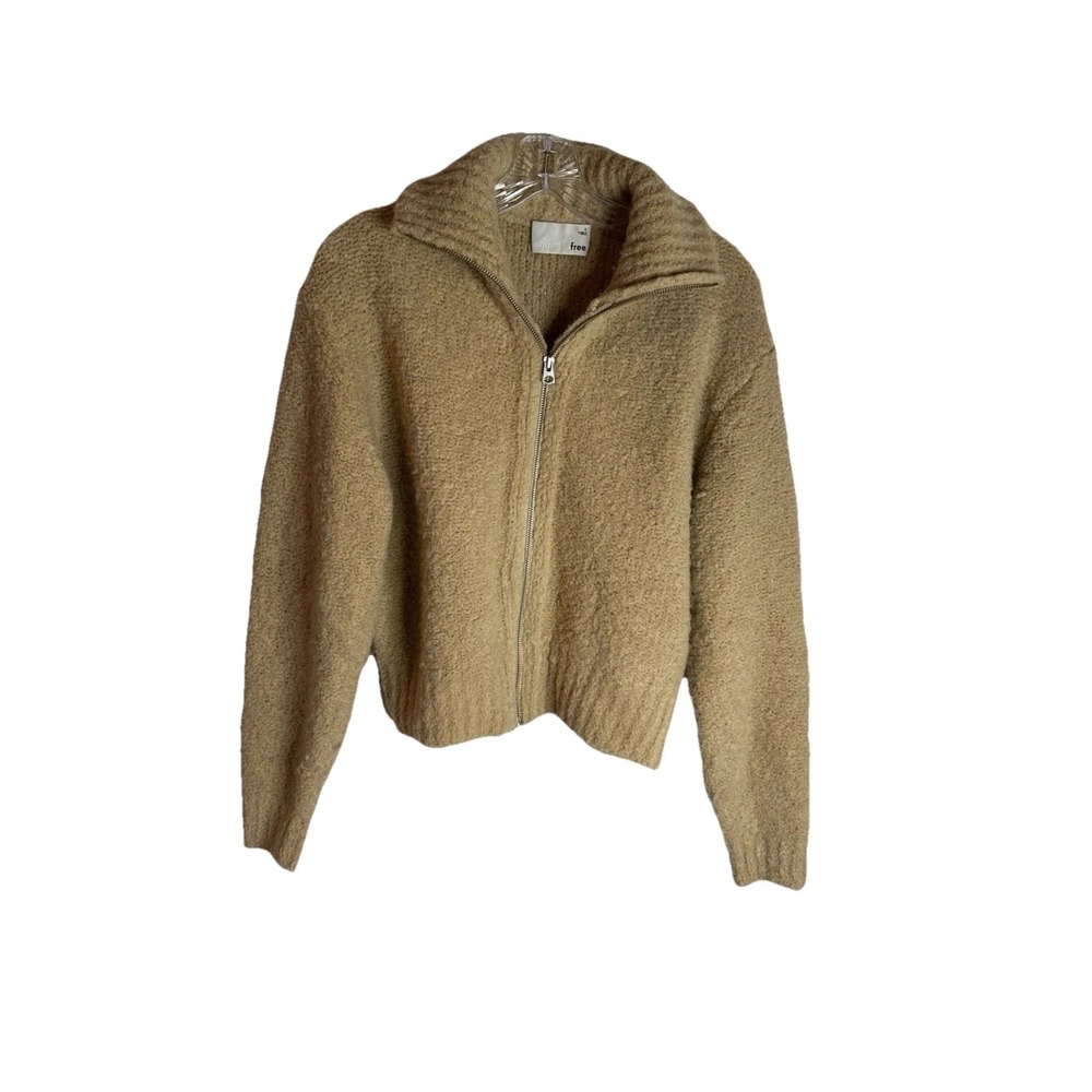 Aritzia Wilfred Zip-Up Alpaca Blend Cozy Sweater